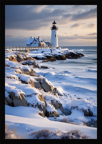 Epischer leuchtturm gerahmtes - leuchtturm,