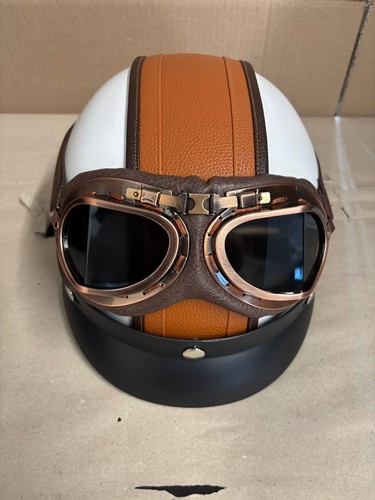 Retro motorrad halbhelm - halbhelm, leder