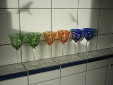 6 Weinrömer aus Bleikristall