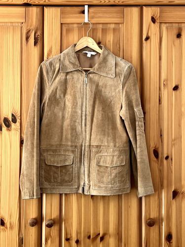 Jacke aus echtem - , velourleder
