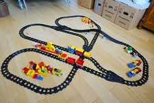 Lego Duplo Eisenbahn, 2 Dampfzüge, Schienen, Weichen, Brücke, Kreuzungen, ...