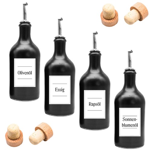 ölflaschen set aus keramik - aus,