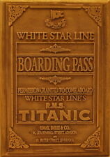 White Star Line Titanic Bordkarte Bronze Wandrelief