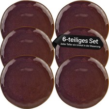 6 Steingut Teller Hochwertige Speiseteller Geschirr Tellerset Ø28cm 5 Farben
