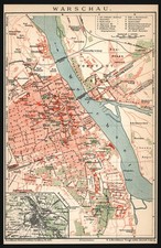 Stadtplan anno 1903 - Warschau Weichsel - Warszawa Zoliborz Praga Śródmieście