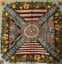 MOSCHINO SEIDENTUCH Tuch La Dolche Vita 86x86 Grautöne