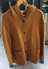 *DEERBERG* Kapuzen-Walkjacke "Merleen" / curry-melange / XL