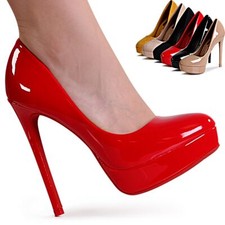 Damenschuhe Plateau Pumps Lack Velours High Heels Sky Heels Stiletto Party