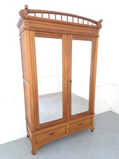 Kleiderschrank ANTIK Dielenschrank Eiche massiv Jugendstil Kunst S10