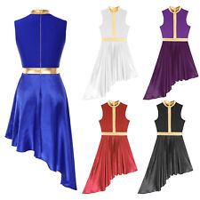 Damen Tanzkleid Ärmellose Kostüm Lob Kleider Farbblock Tanzkleidung Festival