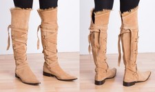 1319 Wildleder overknee Stiefel Gr 38 1/2