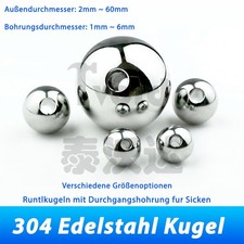 304 Edelstahl Kugeln Stahlkugeln Mit Durchgangsloch Kugellager Runde φ2mm~60mm