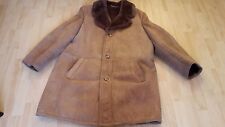 eleganter Herren Wildledermantel mit Lammfellfutter Vintage Herbst Winter Gr.52 