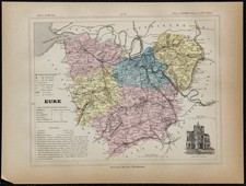 1880 - landkarte Antike L'Eure