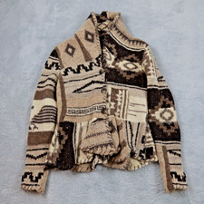 Vtg Ralph Lauren Strickjacke Damen Gr. S Southwestern Aztec Navajo Shawl Wolle