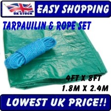 ABDECKPLANE BODENPLANE ANHÄNGER ABDECKUNG HOLZPLANE + 15M POLYSEIL