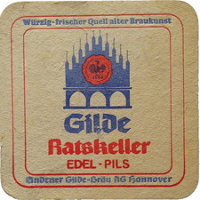ALTER BIERDECKEL Gilde Brauerei Hannover Gründung 1526 Bierfilze Sammlerstück
