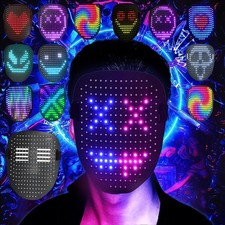 Halloween LED Maske,Digitale Maske,LED Elektronische Maske mit Gestensteuerung