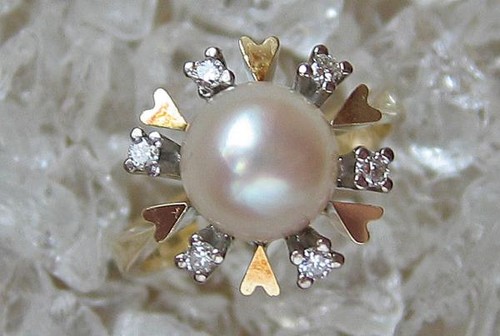 Ring mit perle perlen - perle, brillant