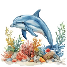 Wandtattoo aufkleber delphin - wandtattoo,