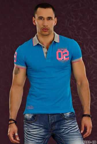 Herren polo shirt m - m, blau
