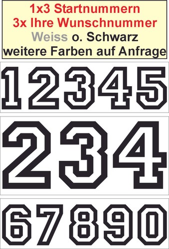 Startnummer zahlen - 3,