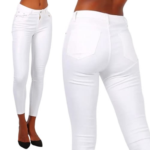 Damen kunstleder hose - kunstleder,