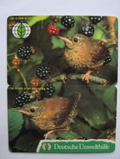 TELEFONKARTE, Deutsche Umwelthilfe, Zaunkönig DOPPEL, O 1409 + 1410 7.94