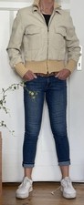 Ungewöhnliche Lederjacke, beige Giorgio Brato, Gr. I 42, D 38