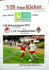 VfB Hohenleipisch - 1. FC Frankfurt Oder / FCF  2019 - 2020  Pokal 1. Runde