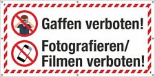 PVC Banner Plane Absperrbanner Unfall Gaffen Fotografieren Filmen verboten Ösen