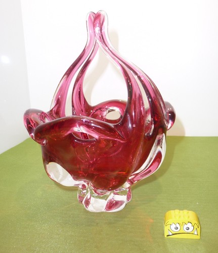 Schwere glas schale - , korb