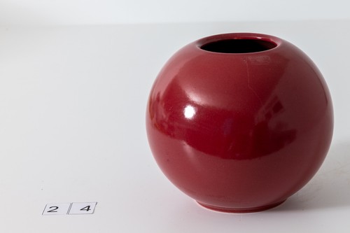 Kugelvase rot 16cm majolika - kugelvase,