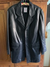 Lederjacke Blazer Herren Gr. S Schwarz Echtleder von Stefanel Vintage