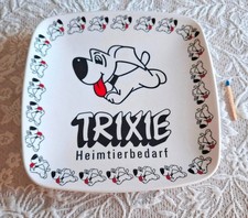 Selten Vintage Trixie Heimtierbedarf Zahlteller Geld Münz Teller Werbung Hund