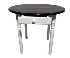 Küchentisch mit Schublade Esstisch Tisch Massiv Kiefer Holz Landhausstil - RUND 