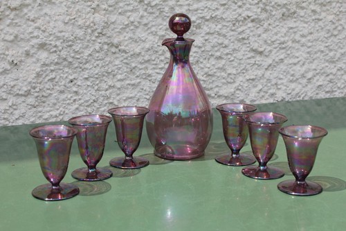 Altes glas likörservice - glas,