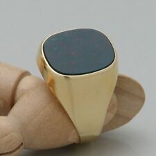 Ring Herrenring Siegelring Gold mit Heliotrop Besatz 585/14K Gelbgold - Gr. 65