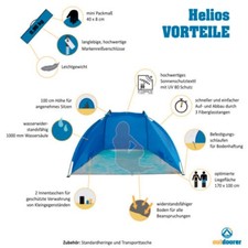 Outdoorer Strandmuschel blau Strand-zelt, Sonnenschutz Helios