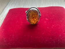 Bernsteinring, Silberfarbig