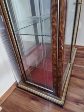 ANTIKE - GLASVITRINE /KOMMODE MIT BÖDEN ROSA MARMOR PLATTE ZEITLOS SCHÖN ALT