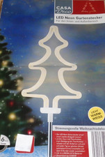 Neon Led Gartenstecker TANNE,70 cm,Timer,Deko,für Aussen,Batteriebetrieb,NEU-les