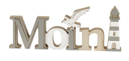 Deko holz schriftzug moin - holz,