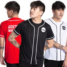 HIDETOSHI WAKASHIMA "BC Kiyota" Herren Baseball Trikot schwarz weiß rot neu