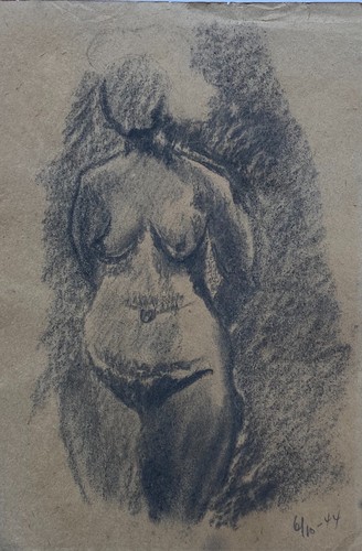 Zeichnung kohle 1944 stehender - 1944,