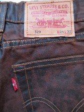 Levi's 529 Bootcut Jeans Hose W 24 /L 32, Vintage Biker Leder-Look-Denim, KULT !