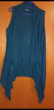 Auflösung Damen Blazer Weste Cardigan Petrol Blau Okay 46/48 XXL