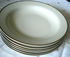 Johann Seltmann Vohenstrauß *Bavaria, 6 Stück Suppenteller creme, Goldrand??