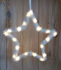 LED Herz Stern Timer Batterie Feder Girlande warmweiß Lichterkette 25cm 20 LEDs