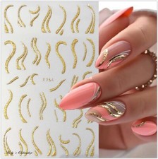 Nagel Design Nagelfolie 3D Art Nagel Sticker Nail Selbstklebend Streifen Stripes